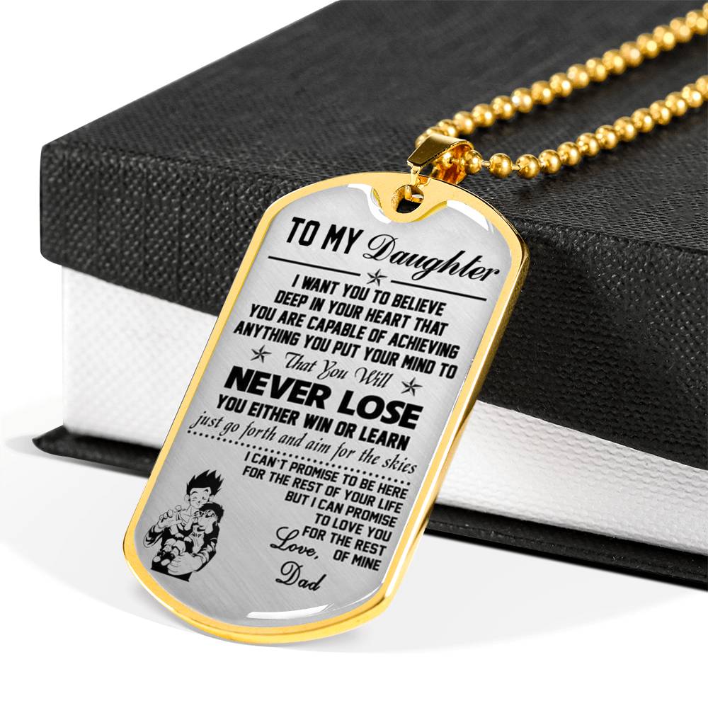 Luxury Necklace Pendant to My Daughter - Love Dad, Gohan & Pan Dragon Ball Super