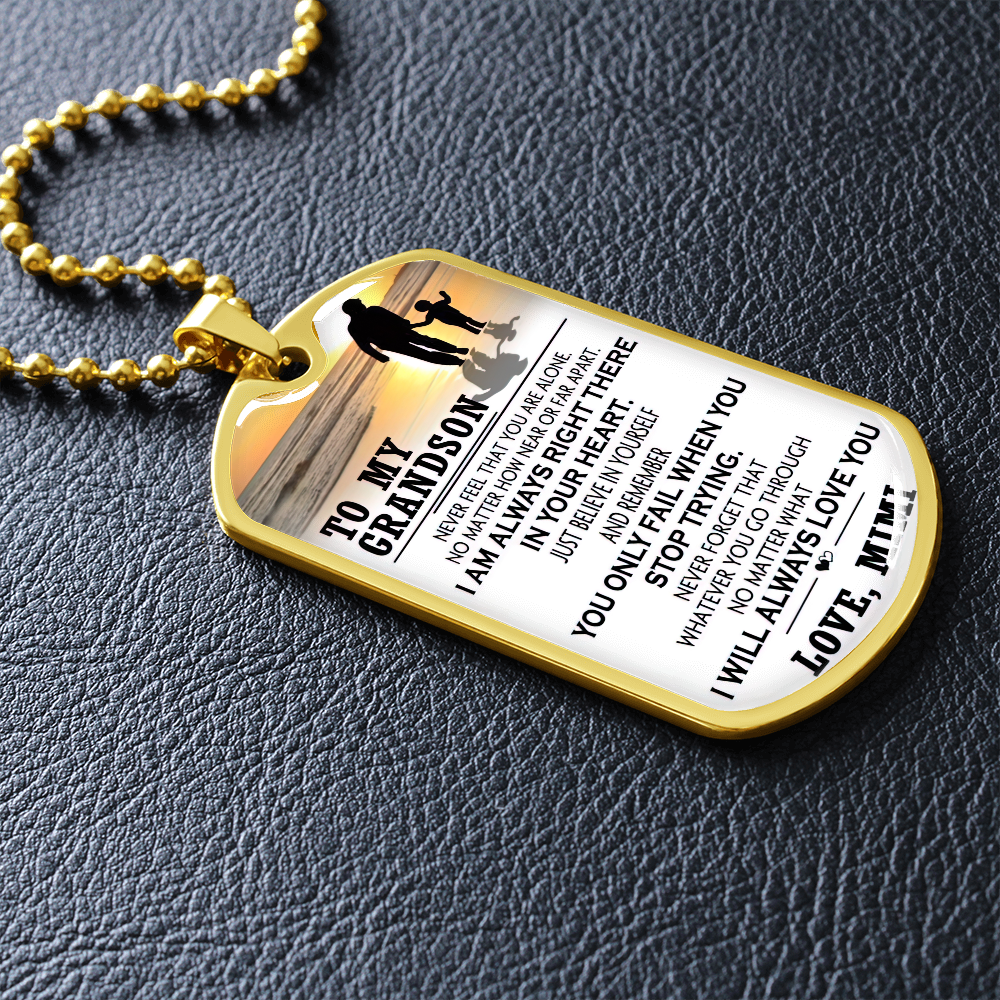 Vuvuzi Tee to My Grandson Love Mimi Necklace Luxury Pendant