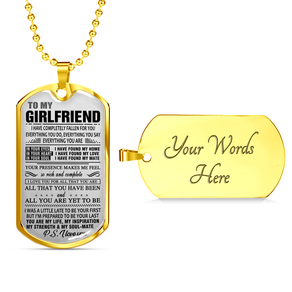 Dog Tag Necklace To My Boyfriend - Personalized Pendant Gift for Men