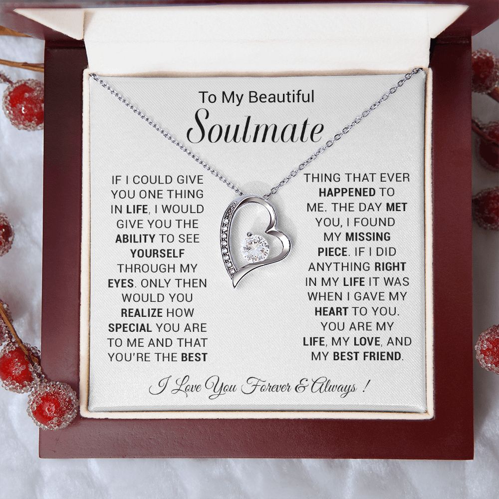 To My Soulmate Necklace, Gift For Wife, Gift from Husband, Valentine Days Gift
