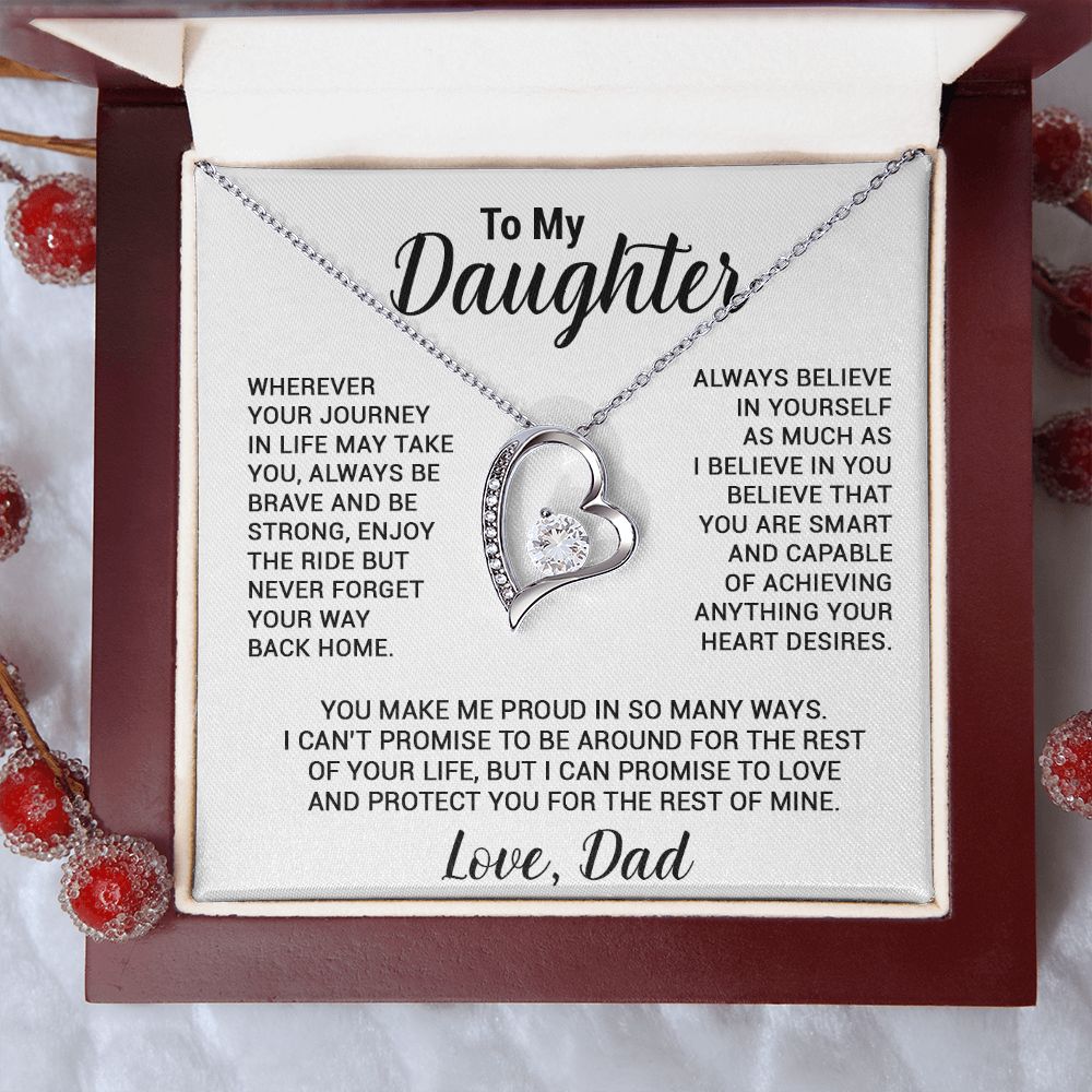 To My Daughter Necklace, Gift For Daughter From Dad, Daughter Father Necklace