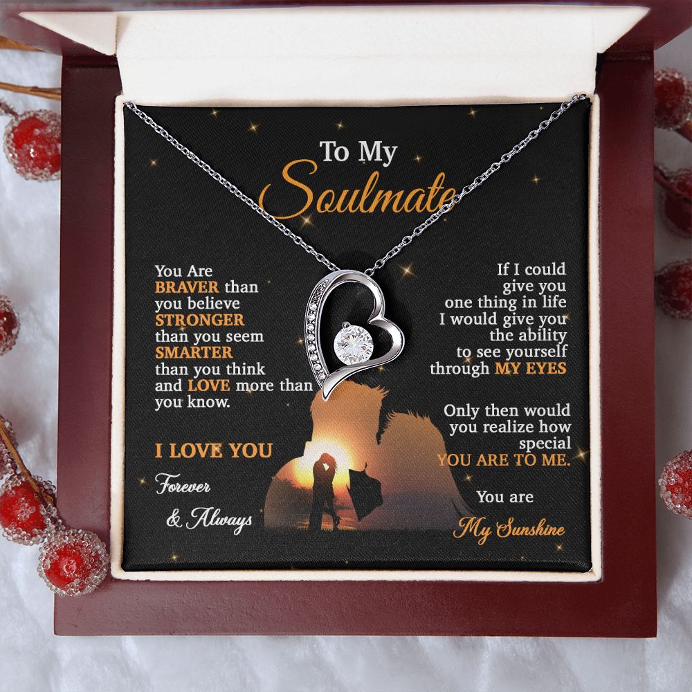 To My Soulmate Necklace, Gift For Wife Girlfriend From Husband, Birthday Gift