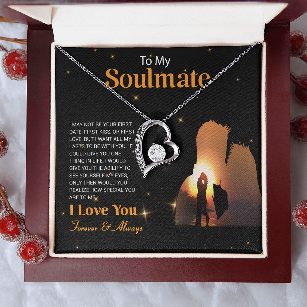 To My Soulmate Necklace, Gift For Wife Girlfriend From Husband, Valentines Day