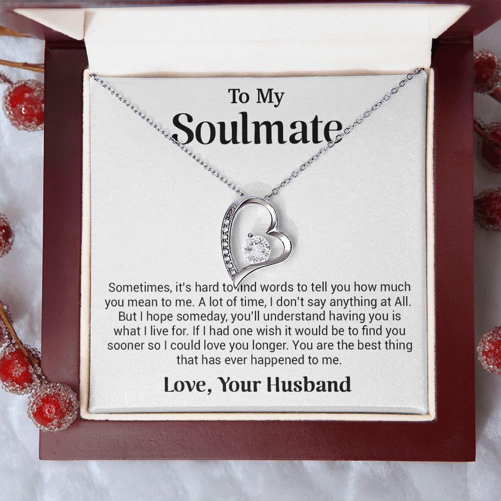 To My Soulmate Gift for Girlfriend, Fiance, Wife Necklace,Valentine Day Gift