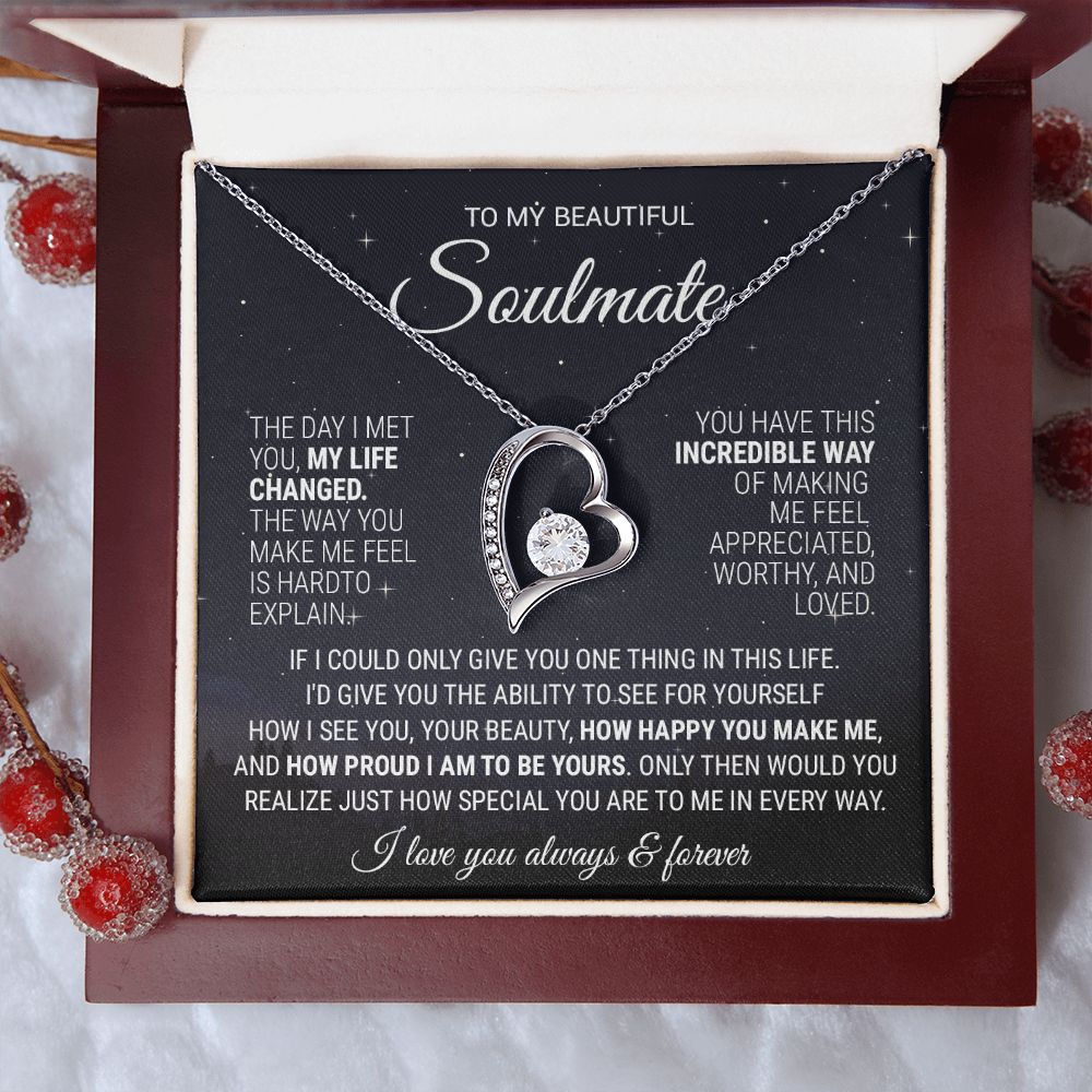 To My Soulmate Necklace, Gift For Wife Girlfriend From Husband, Birthday Gift