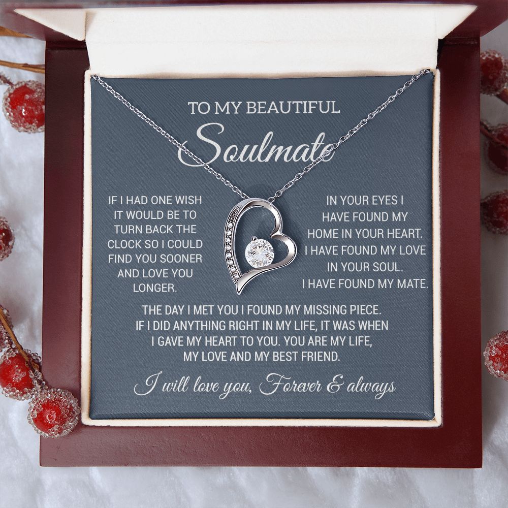 To My Soulmate Necklace, Gift For Wife Girlfriend From Husband, Birthday Gift