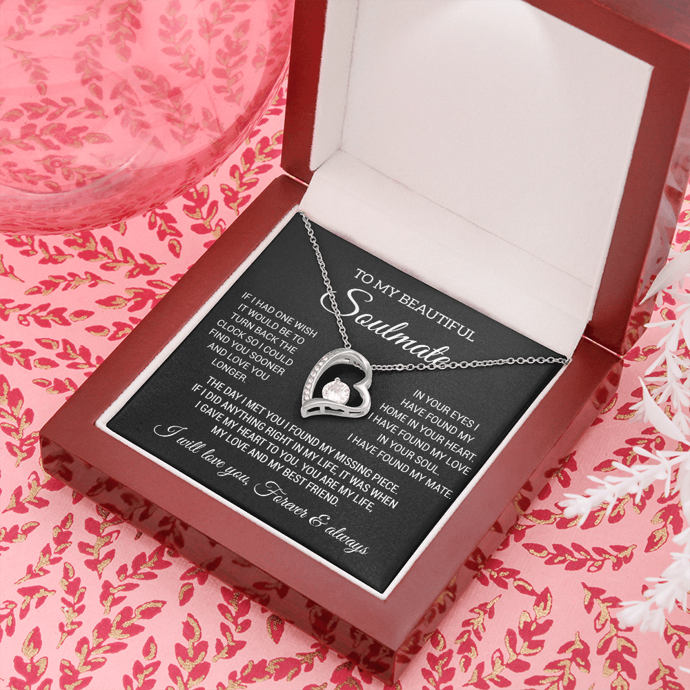 To My Soulmate Necklace, Gift For Wife Girlfriend From Husband, Birthday Gift