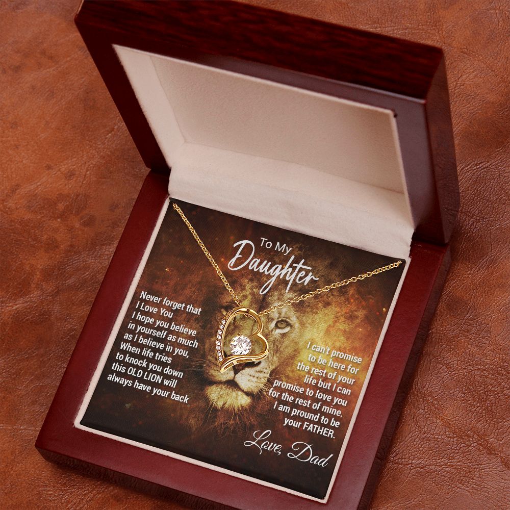 To My Daughter Necklace, Xmas Gift For Daughter From Dad, Daughter Father Lion