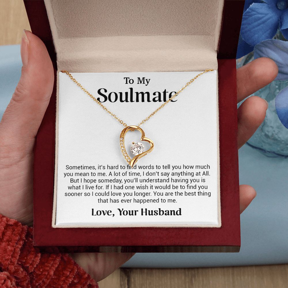 To My Soulmate Gift for Girlfriend, Fiance, Wife Necklace,Valentine Day Gift