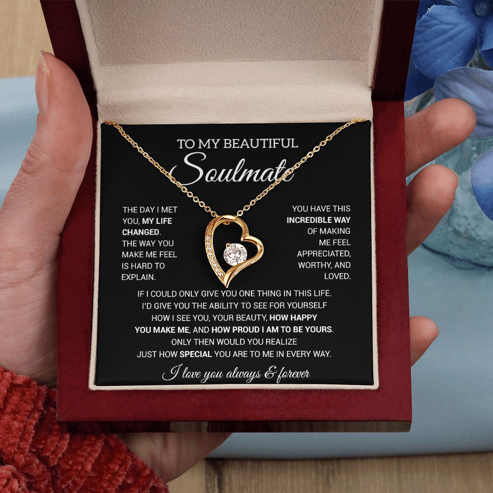 To My Soulmate Necklace, Gift For Wife Girlfriend From Husband, Birthday Gift