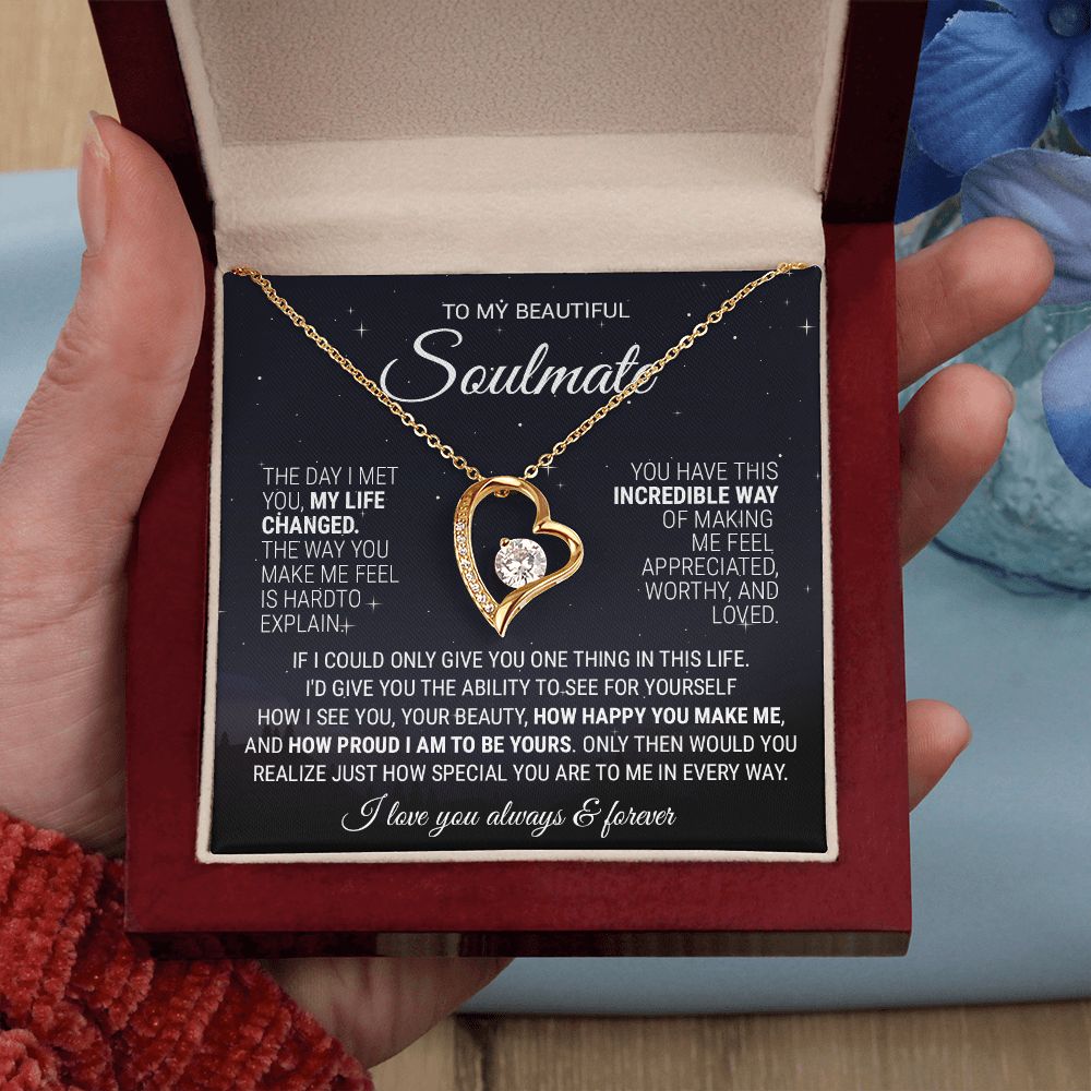 To My Soulmate Necklace, Gift For Wife Girlfriend From Husband, Birthday Gift