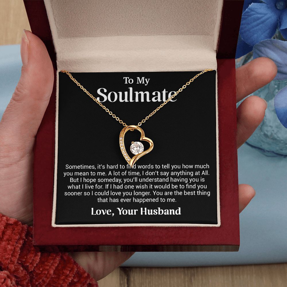 To My Soulmate Gift for Girlfriend, Fiance, Wife Necklace,Valentine Day Gift