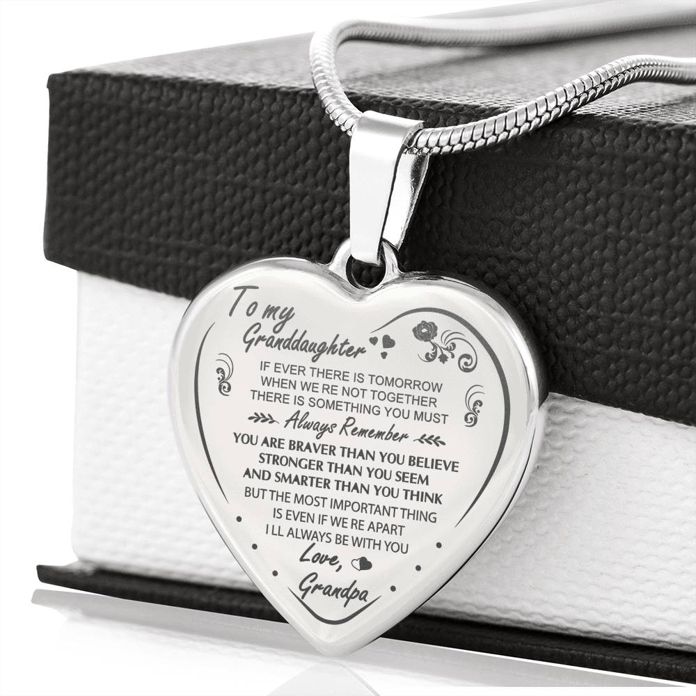 Birthday Gifts for Granddaughter - Engraved Luxury Novelty Necklace from Grandpa