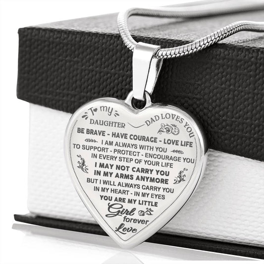 Father and Daughter Gift Ideas - To My Daughter Heart Necklace From Daddy