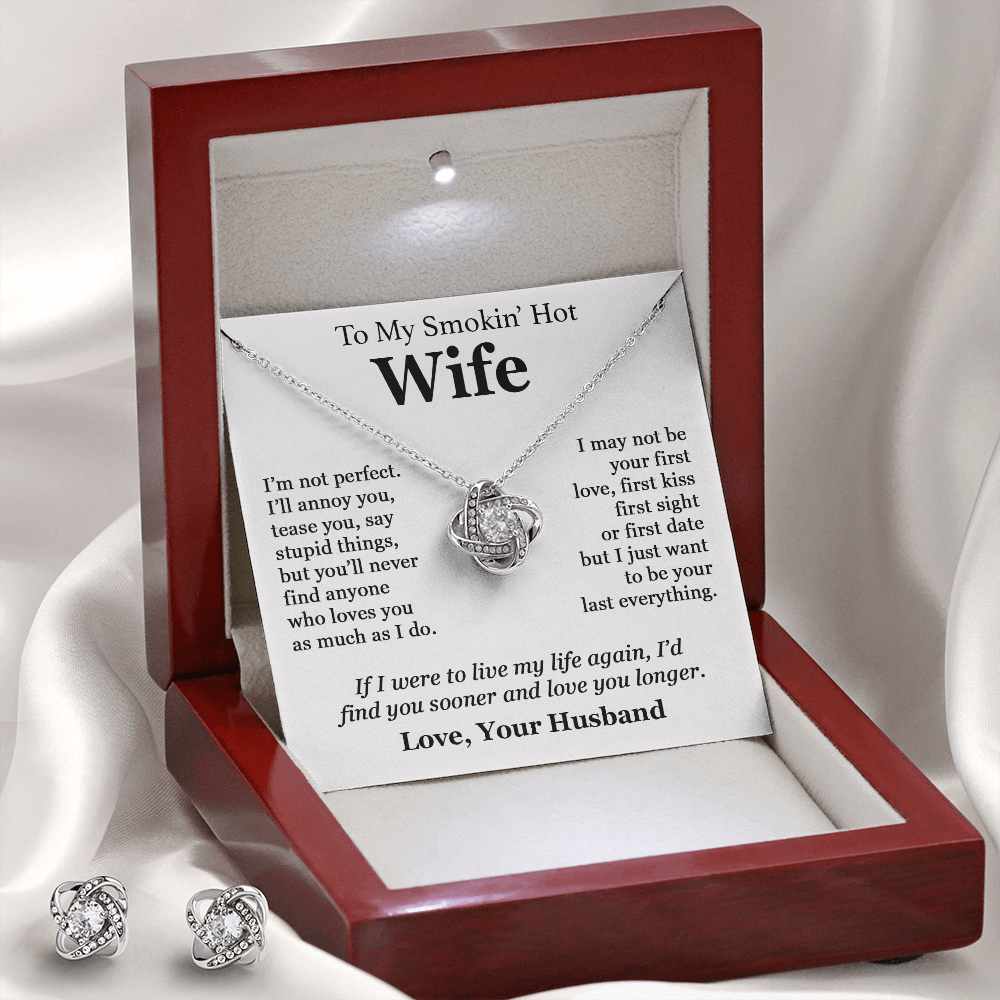 To My Smokin' Hot Wife Necklace Engagement Anniversary Gift for Her Birthday