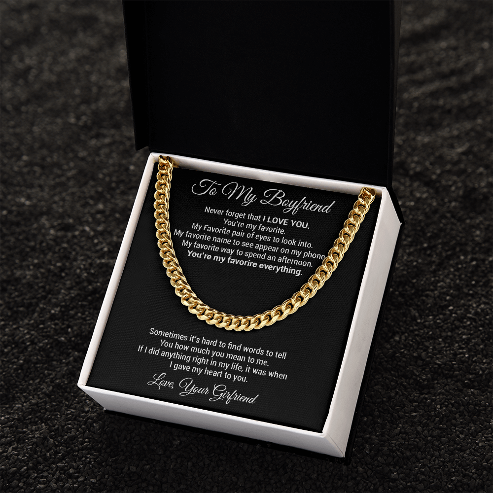 Boyfriend Gift Cuban Chain Necklace, Gift for Him, Boyfriend Gift Ideas, Anniversary Gift, For Boyfriend Gift