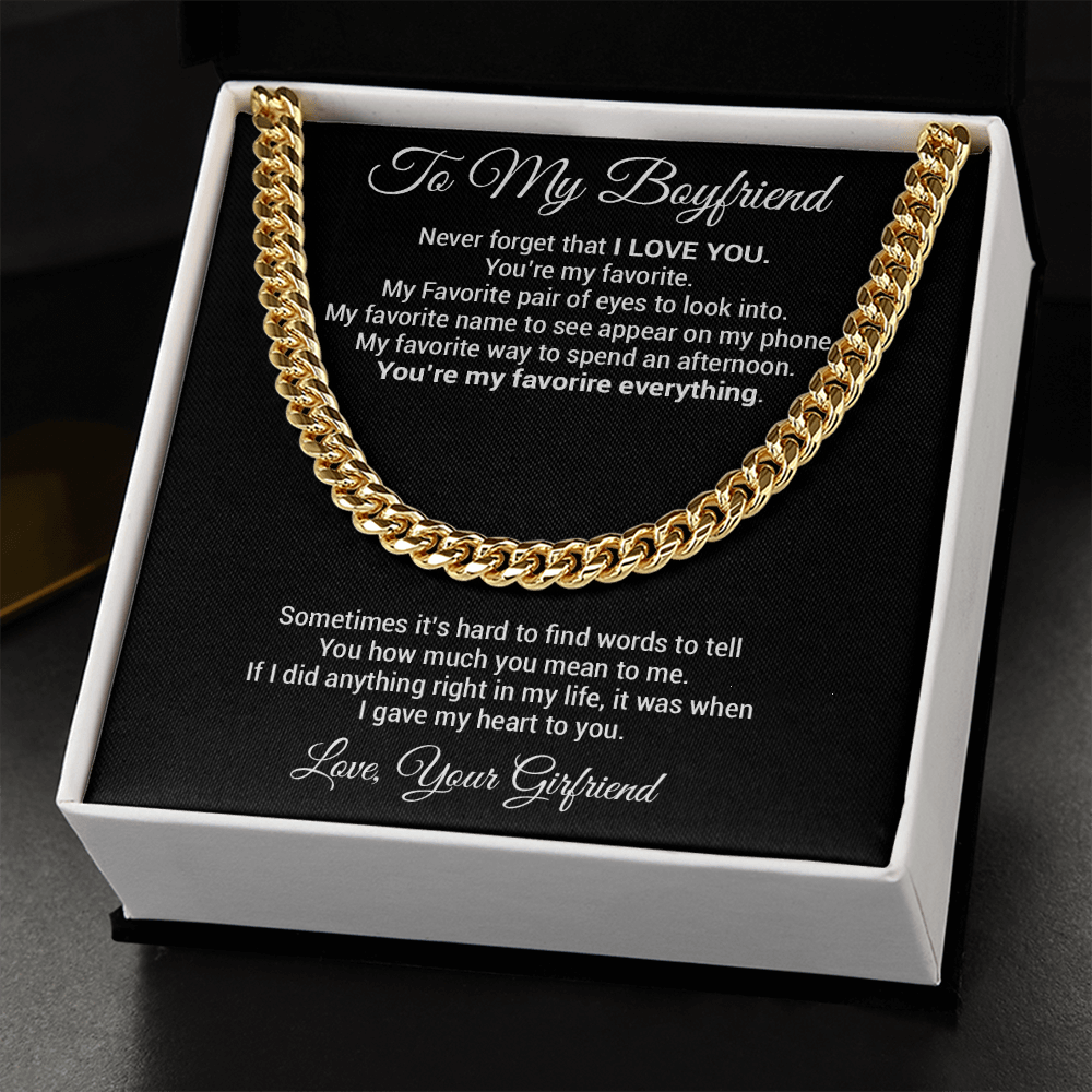 Boyfriend Gift Cuban Chain Necklace, Gift for Him, Boyfriend Gift Ideas, Anniversary Gift, For Boyfriend Gift