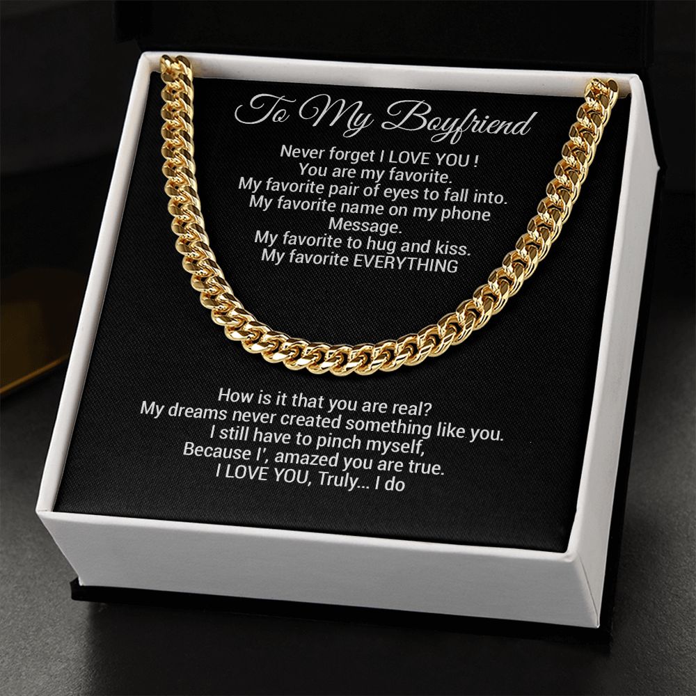 Boyfriend Gift Cuban Chain Necklace, Gift for Him, Boyfriend Gift Ideas
