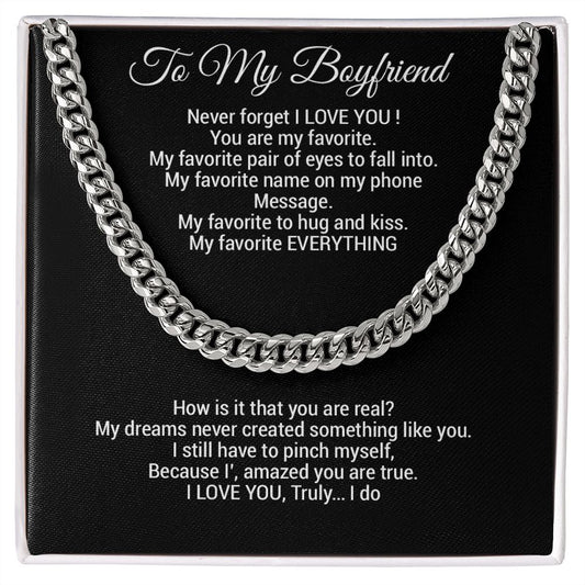 Boyfriend Gift Cuban Chain Necklace, Gift for Him, Boyfriend Gift Ideas