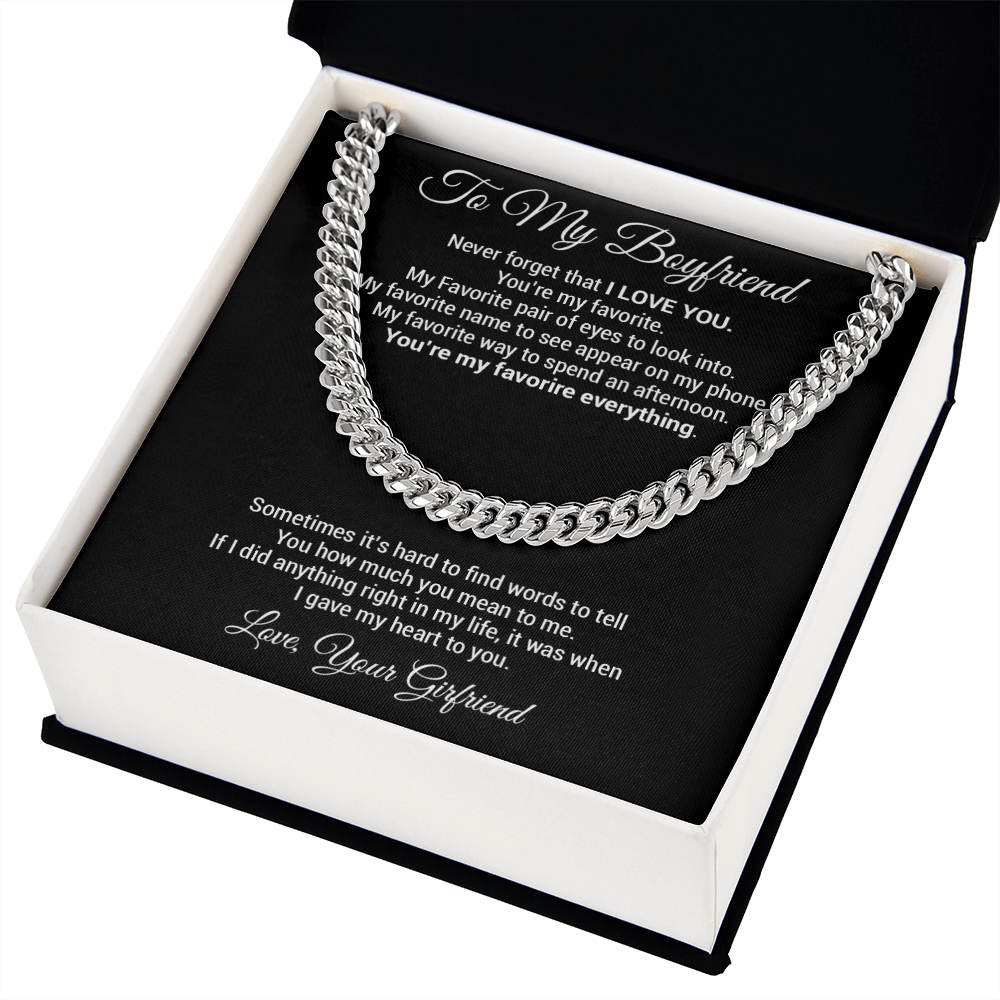 Boyfriend Gift Cuban Chain Necklace, Gift for Him, Boyfriend Gift Ideas, Anniversary Gift, For Boyfriend Gift