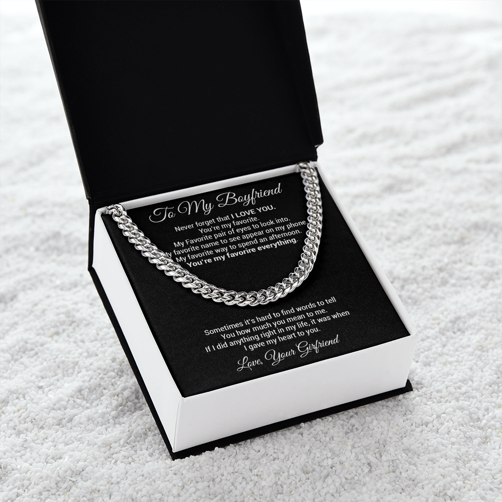 Boyfriend Gift Cuban Chain Necklace, Gift for Him, Boyfriend Gift Ideas, Anniversary Gift, For Boyfriend Gift