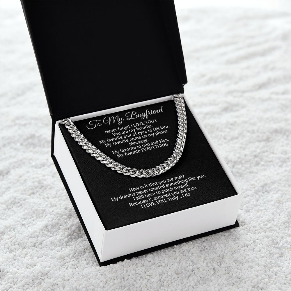 Boyfriend Gift Cuban Chain Necklace, Gift for Him, Boyfriend Gift Ideas
