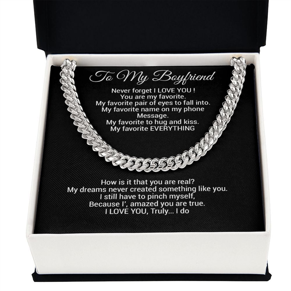 Boyfriend Gift Cuban Chain Necklace, Gift for Him, Boyfriend Gift Ideas