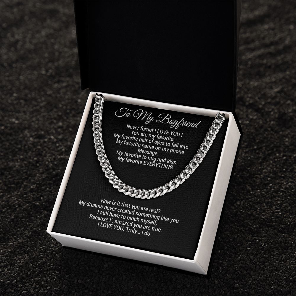 Boyfriend Gift Cuban Chain Necklace, Gift for Him, Boyfriend Gift Ideas