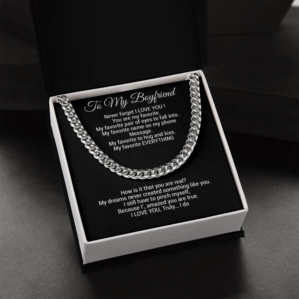 Boyfriend Gift Cuban Chain Necklace, Gift for Him, Boyfriend Gift Ideas