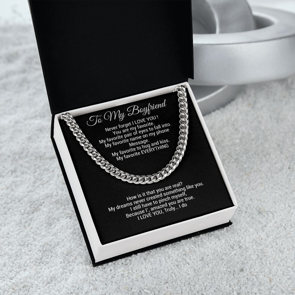 Boyfriend Gift Cuban Chain Necklace, Gift for Him, Boyfriend Gift Ideas
