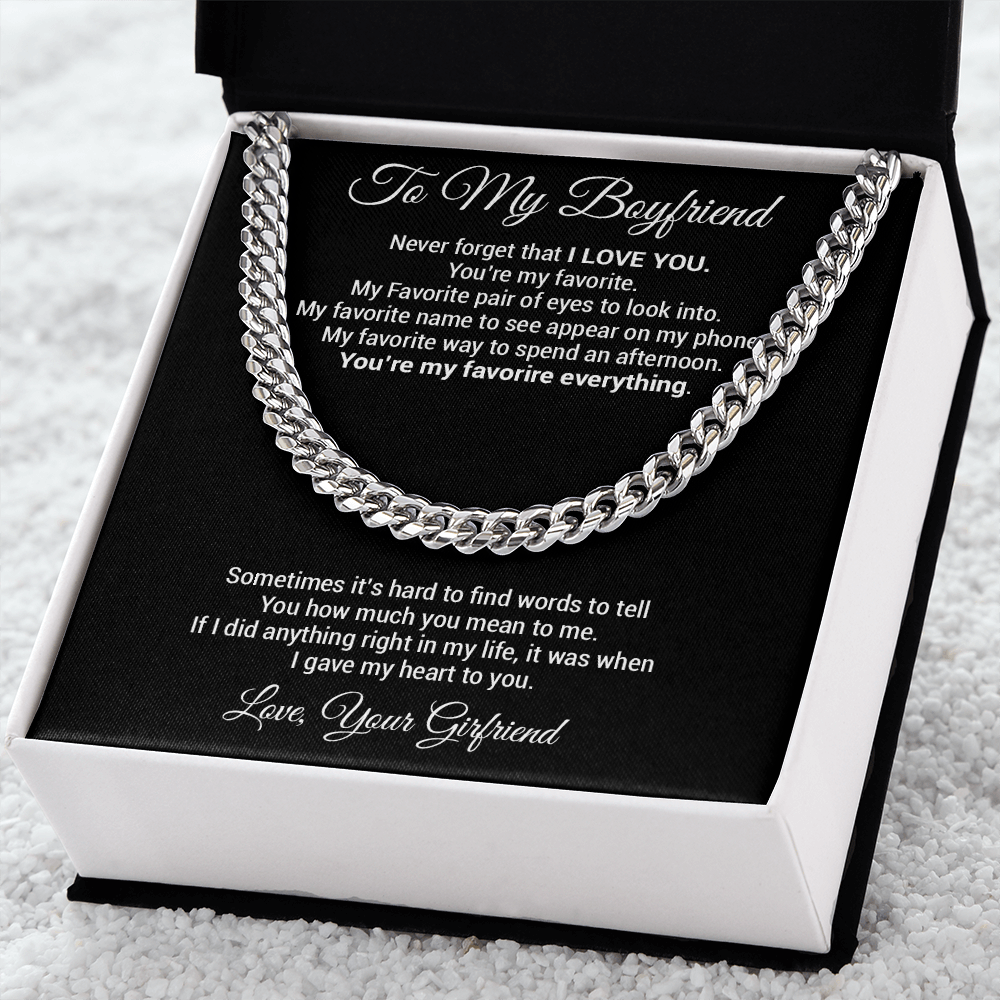 Boyfriend Gift Cuban Chain Necklace, Gift for Him, Boyfriend Gift Ideas, Anniversary Gift, For Boyfriend Gift