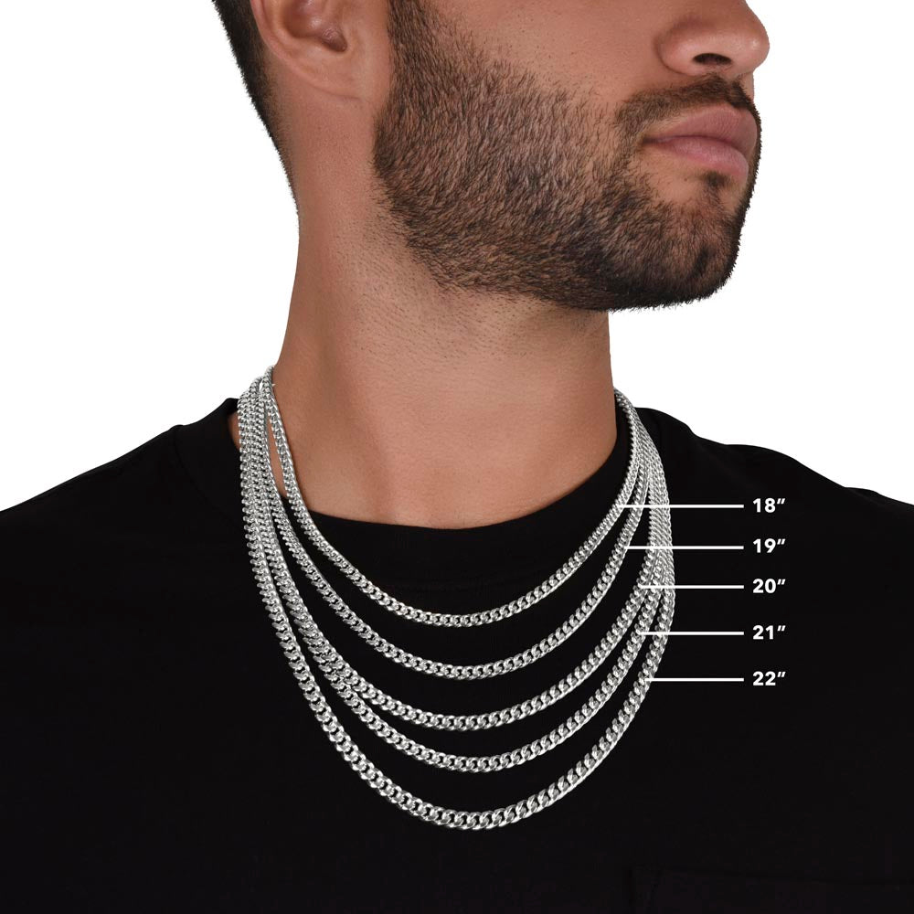 To My Man Cuban Link Chain Necklace, Gift for Him, Valentine Gift for Him