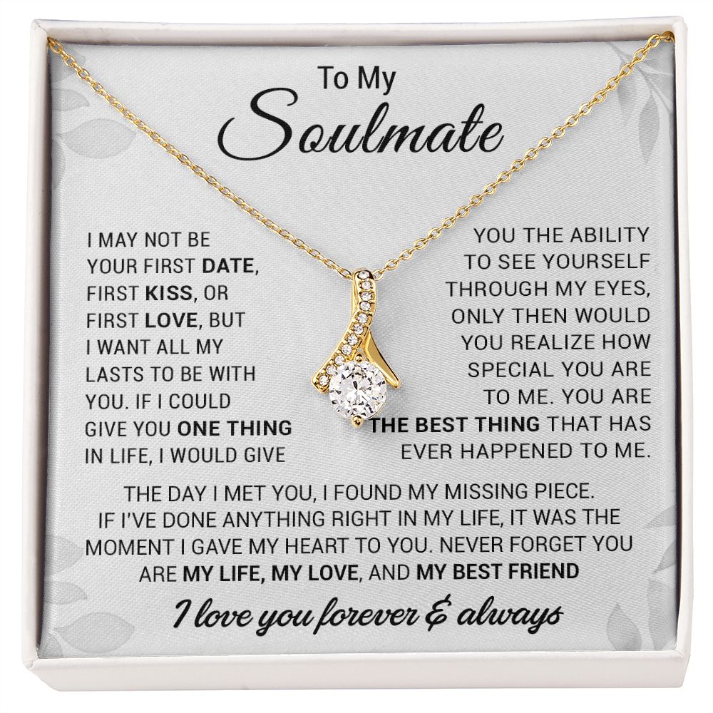 To My Soulmate Necklace, Gift For Wife Girlfriend From Husband, Mother Day Gift