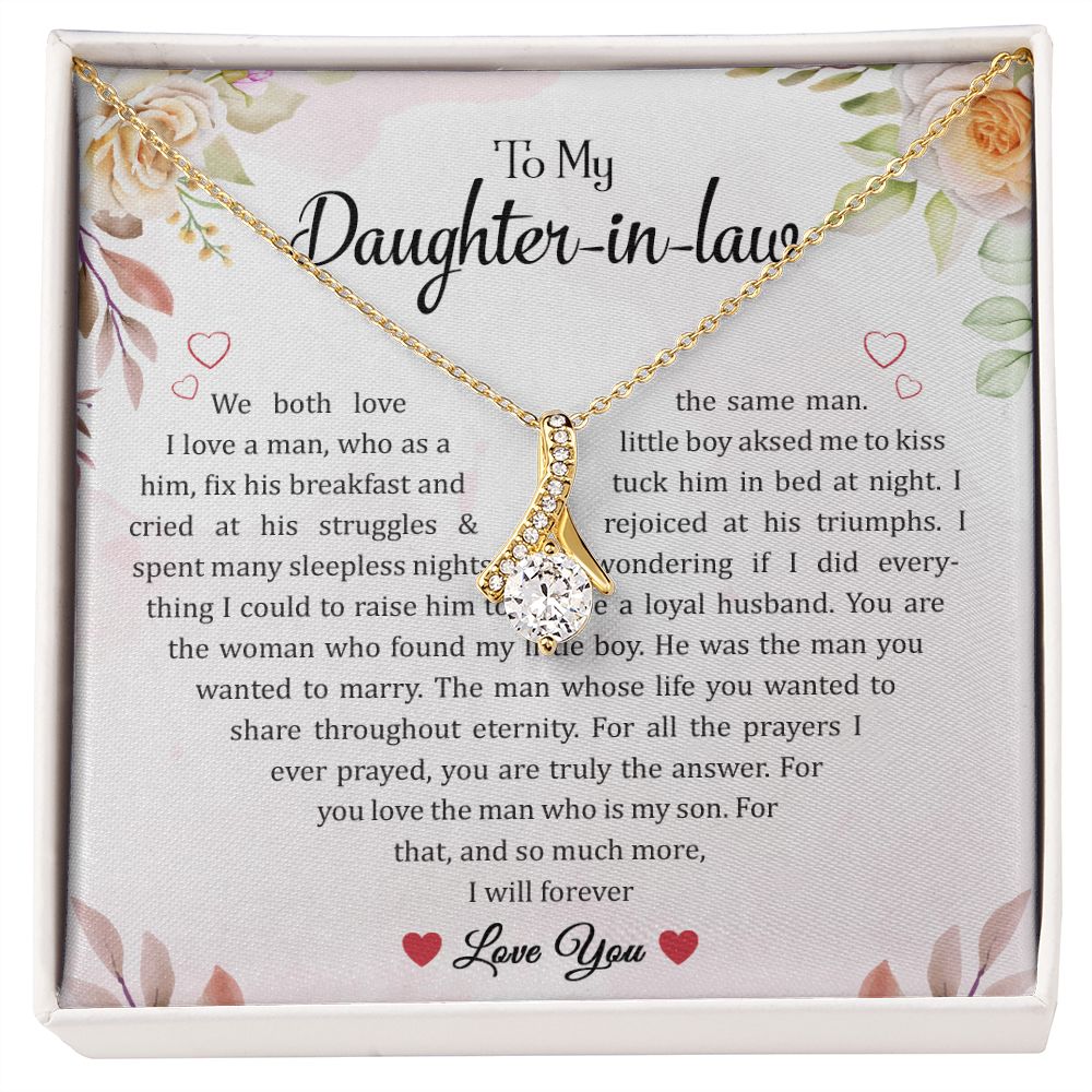 To My Daughter-In-Law Necklace, Jewelry From Mother-In-Law, Birthday Gift