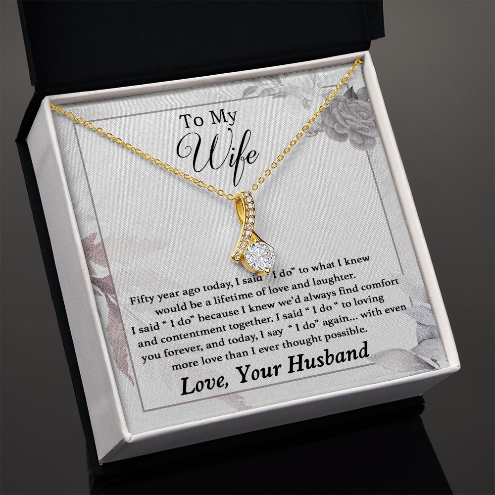 To My Wife Necklace Romantic 50 Years 50th Wedding Anniversary Gift