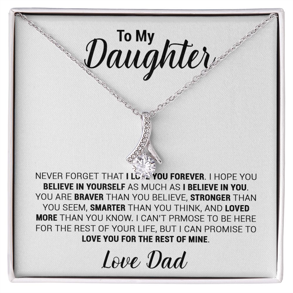 To My Daughter Necklace, Gift For Daughter From Dad, Daughter Father Necklace