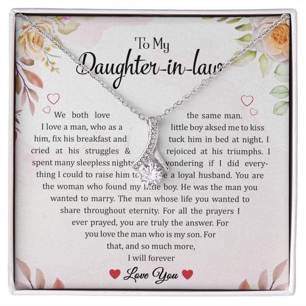 To My Daughter-In-Law Necklace, Jewelry From Mother-In-Law, Birthday Gift