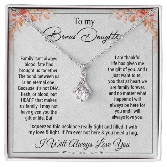 To my bonus daughter necklace, bonus daughter necklace from stepdad necklace