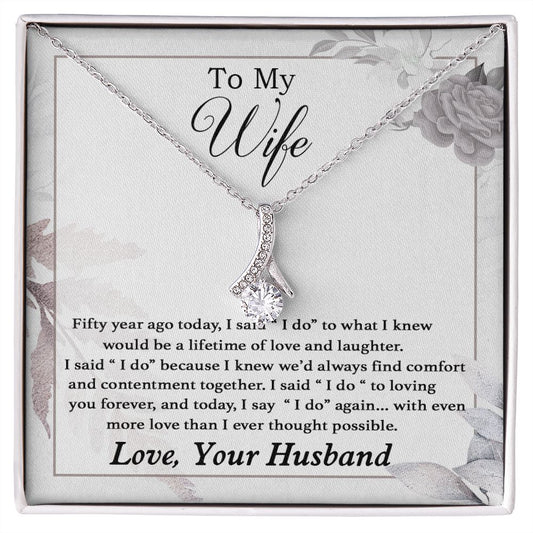 To My Wife Necklace Romantic 50 Years 50th Wedding Anniversary Gift