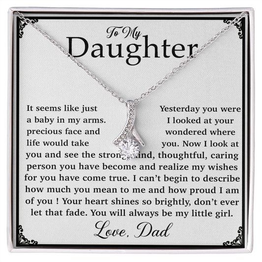To My Daughter Necklace, Gift for Daughter from Dad, Daughter Father Necklace