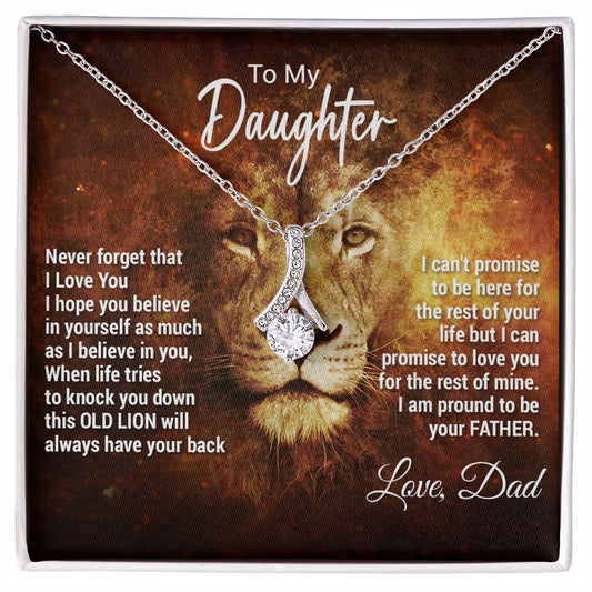 To My Daughter Necklace, Xmas Gift For Daughter From Dad, Daughter Father Lion