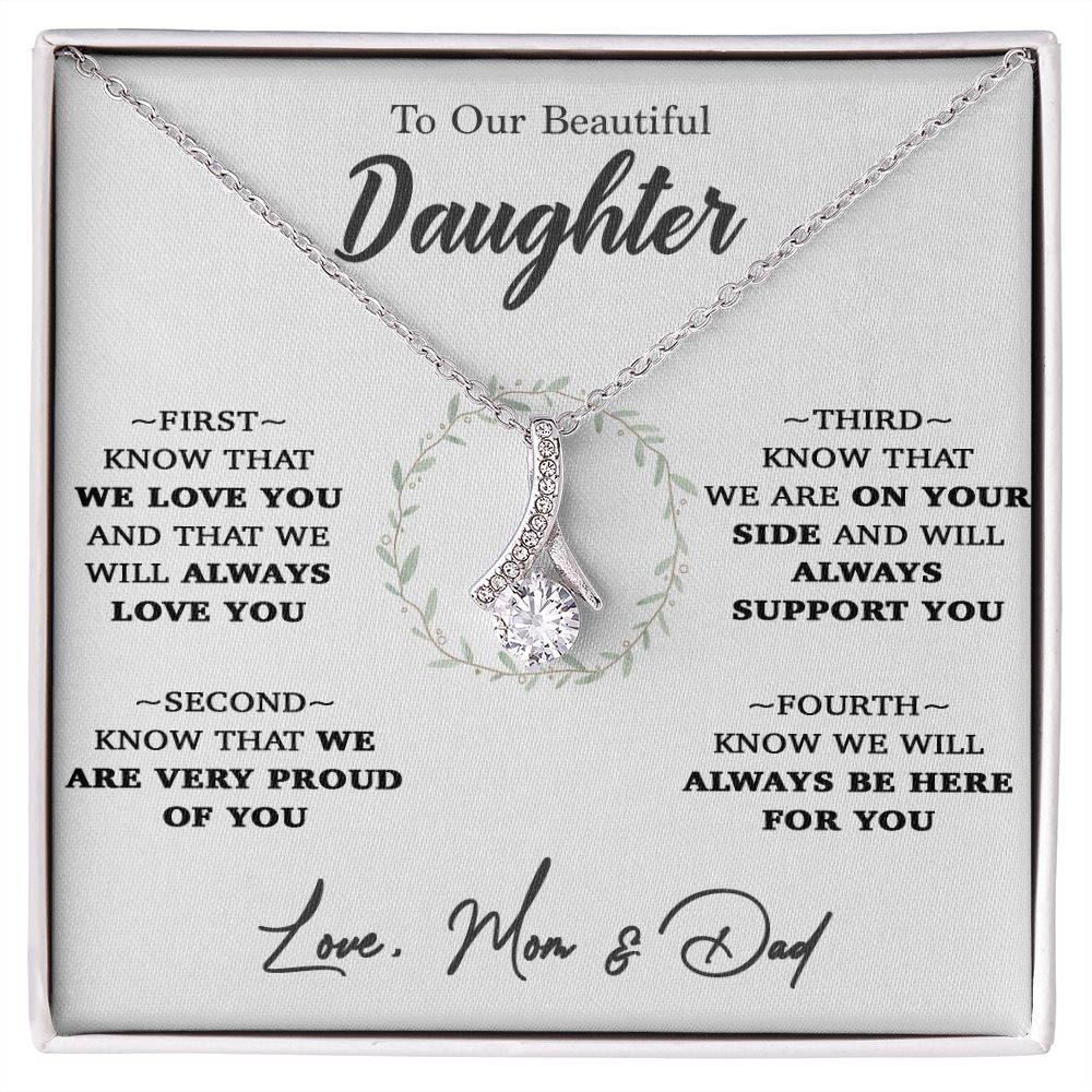 To My Daughter Necklace, Gift for Daughter From Mom and Dad,Birthday Gift
