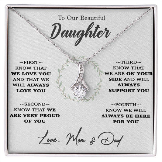 To My Daughter Necklace, Gift for Daughter From Mom and Dad,Birthday Gift
