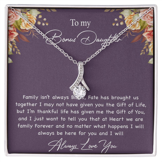 To My Bonus Daughter Necklace, Gift For Daughter, Step Daughter, Christmas Gift
