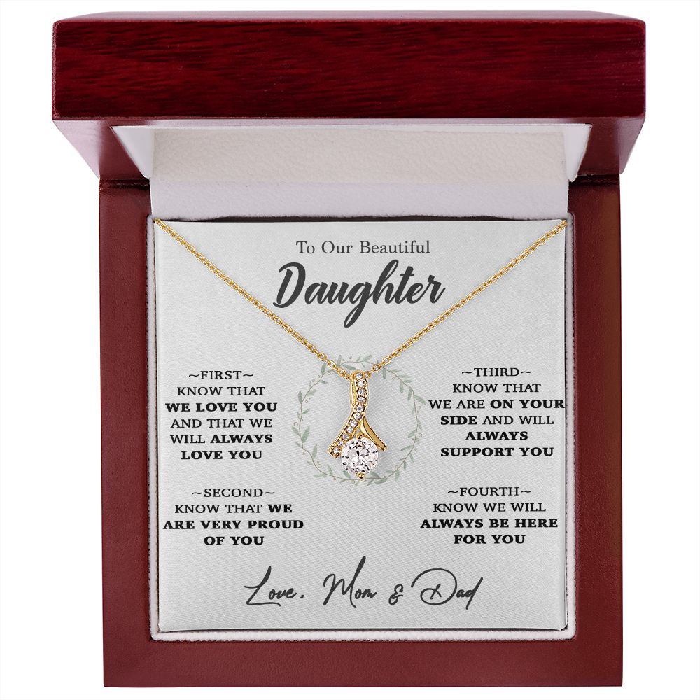 To My Daughter Necklace, Gift for Daughter From Mom and Dad,Birthday Gift