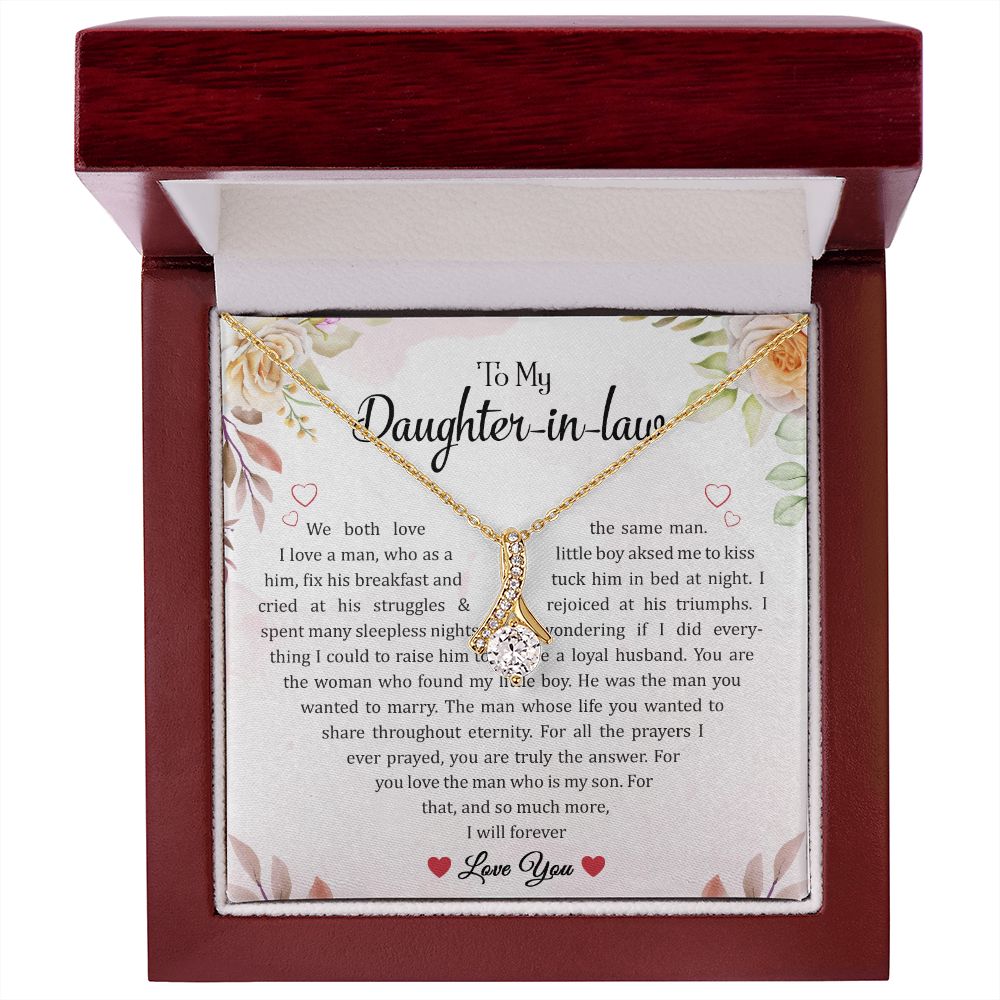 To My Daughter-In-Law Necklace, Jewelry From Mother-In-Law, Birthday Gift