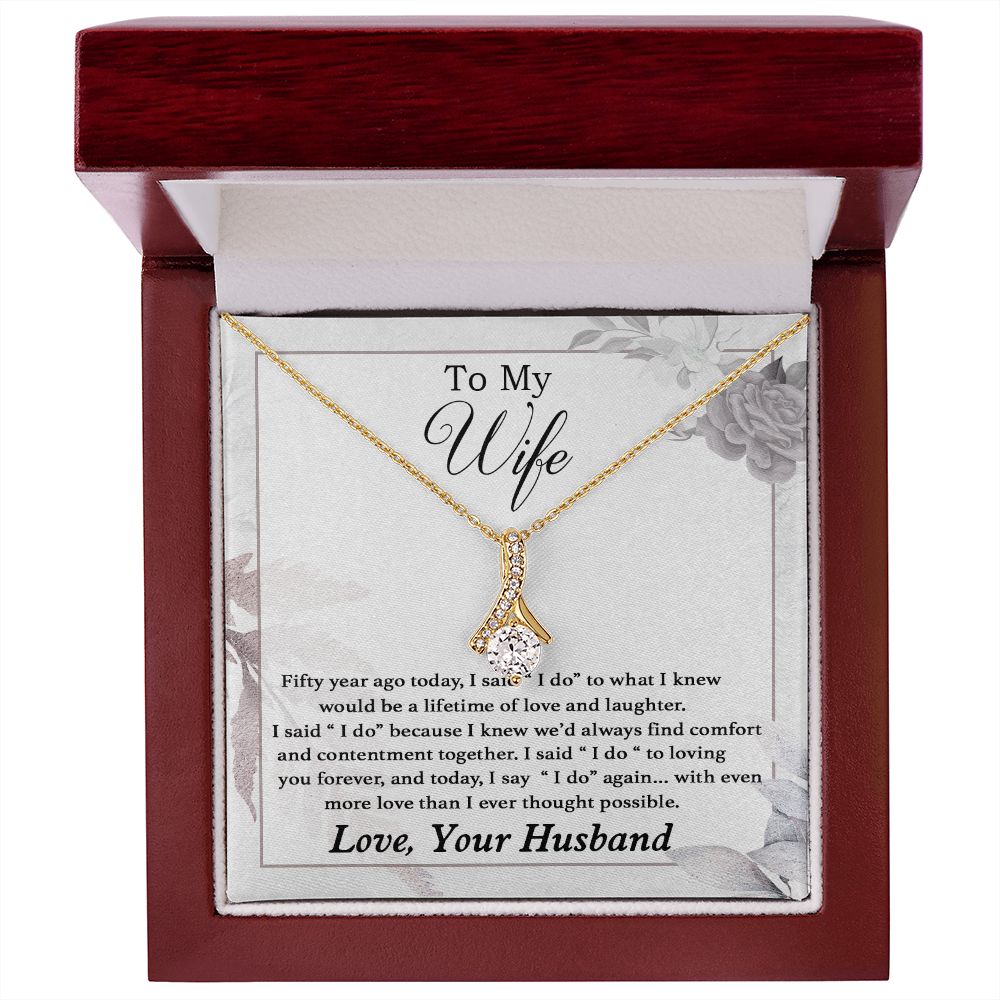 To My Wife Necklace Romantic 50 Years 50th Wedding Anniversary Gift