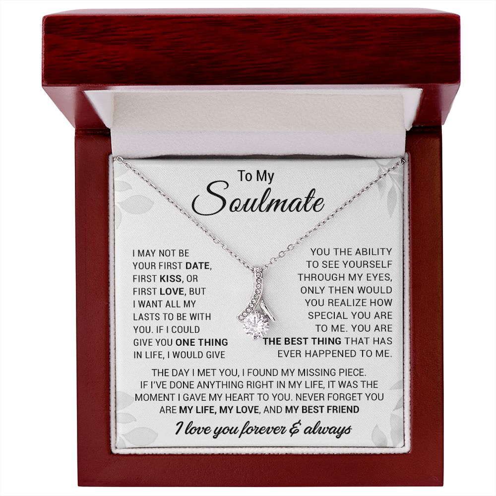 To My Soulmate Necklace, Gift For Wife Girlfriend From Husband, Mother Day Gift