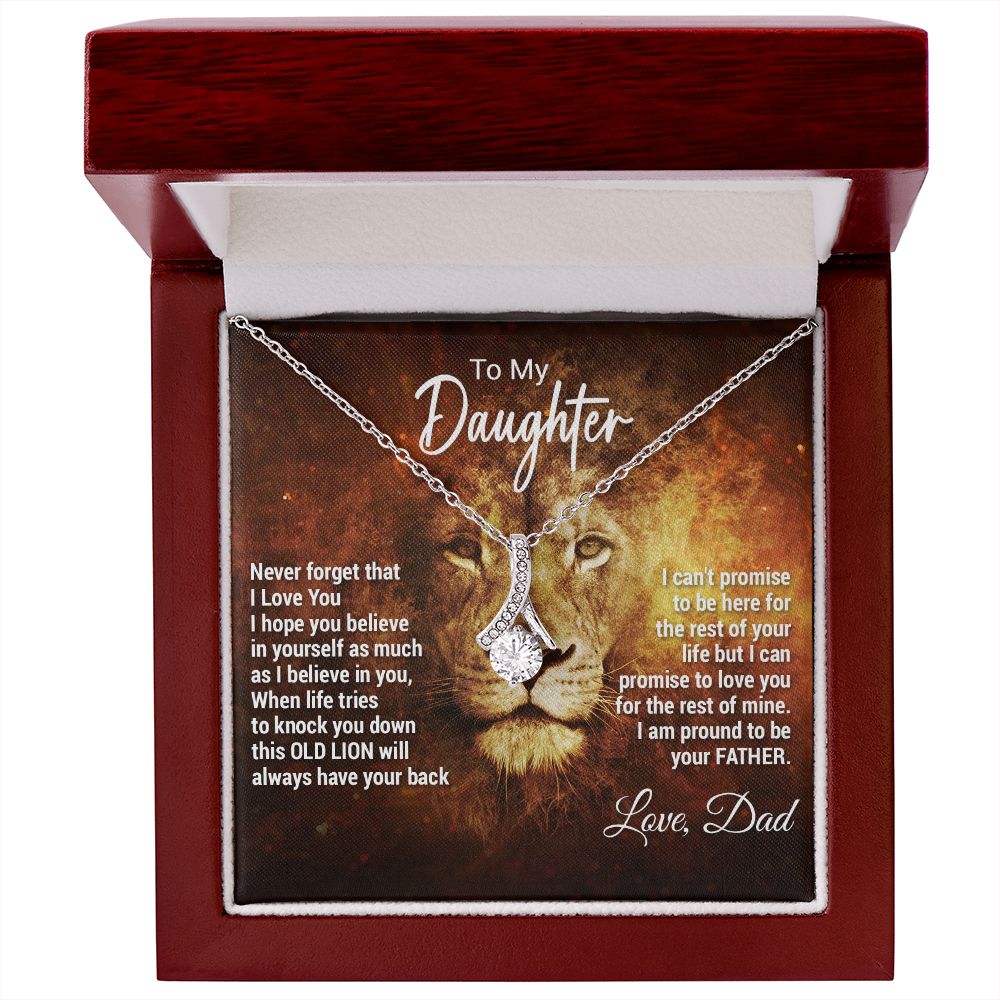 To My Daughter Necklace, Xmas Gift For Daughter From Dad, Daughter Father Lion