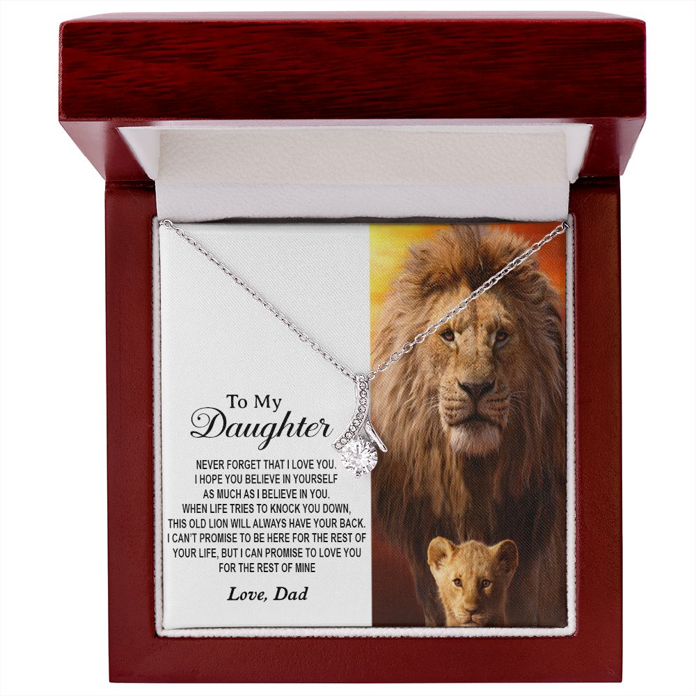 To My Daughter Necklace, Xmas Gift For Daughter From Dad, Daughter Father Lion